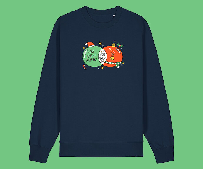 Niet Nu Laura - Navy 'Hete brok' Unisex Sweater Niet Nu Laura - Navy 'Hete brok' Unisex Sweater