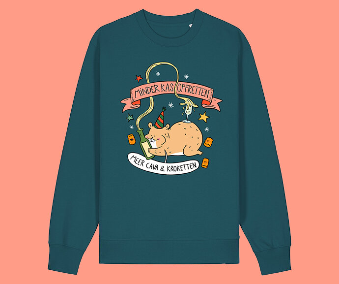 Niet Nu Laura - Stargazer 'Minder Kas opfretten' Unisex Sweater Niet Nu Laura - Stargazer 'Minder Kas opfretten' Unisex Sweater